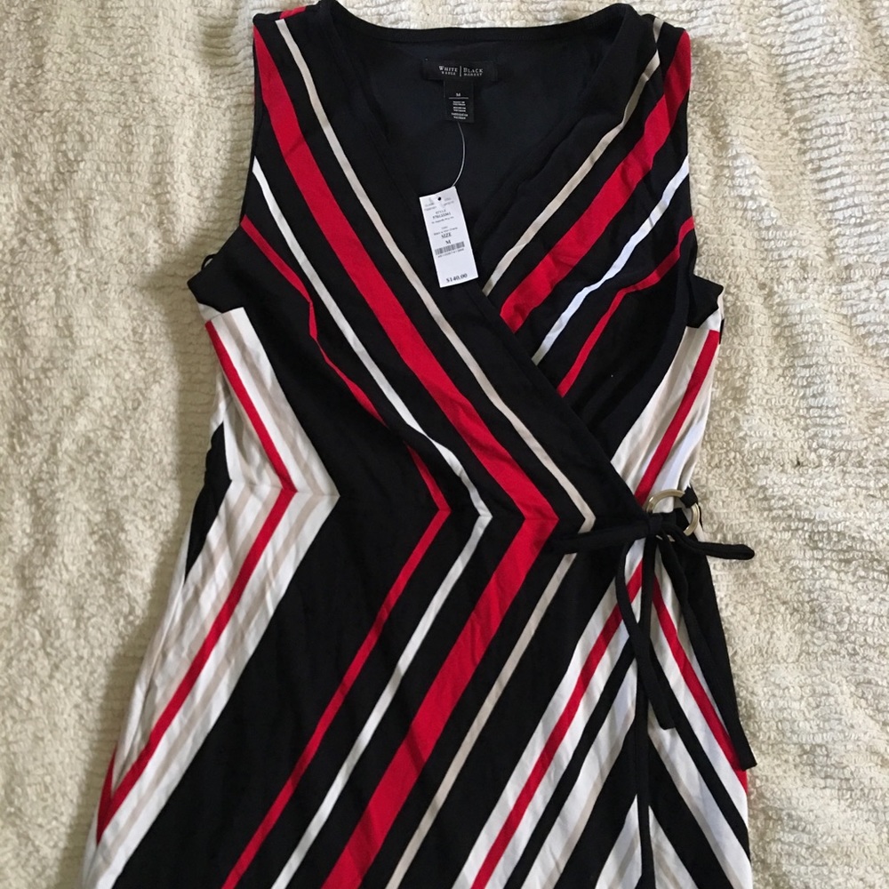 Striped print wrap maxi dress